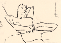 Günter Blenduinger, Liegende am Morgen, 2006, Kreide, 21 x 29 cm