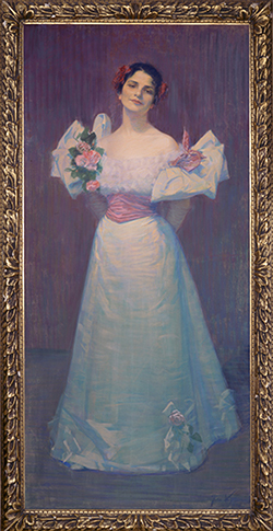 Julie Wolfthorn, Bildnis Ida Auerbach (spätere Dehmel), Berlin 1897, Pastell, 200 × 91 cm, Reproduktion, Original Staats- und Universitätsbibliothek Hamburg, Gemäldesammlung Nr. 51