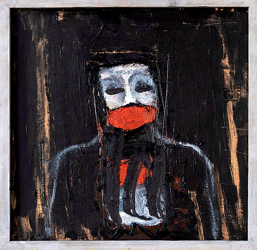 Barbara Raetsch, Maskenporträt, Foto: Michael Lüder (c) VG Bild-Kunst, Bonn 2021