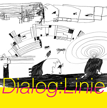 Ausstellungsbild Dialog:Linie mit Zeichnungen von Kaj Osteroth